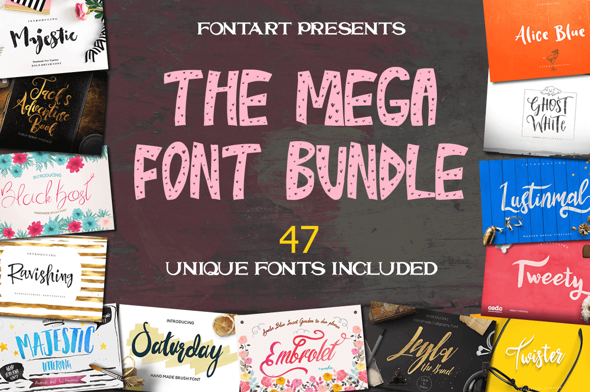 47 Professional Handcrafted Fonts from FontArt - only $24! -Business ...