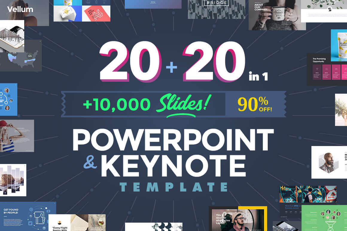 20 PowerPoint + 20 Keynote Templates (with 10,000+ Slides) only 27