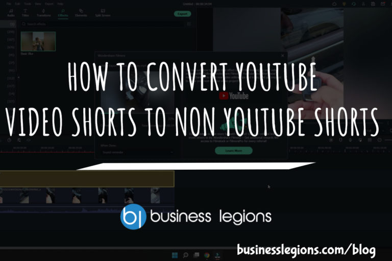 HOW TO CONVERT YOUTUBE VIDEO SHORTS TO NON YOUTUBE SHORTS -Business